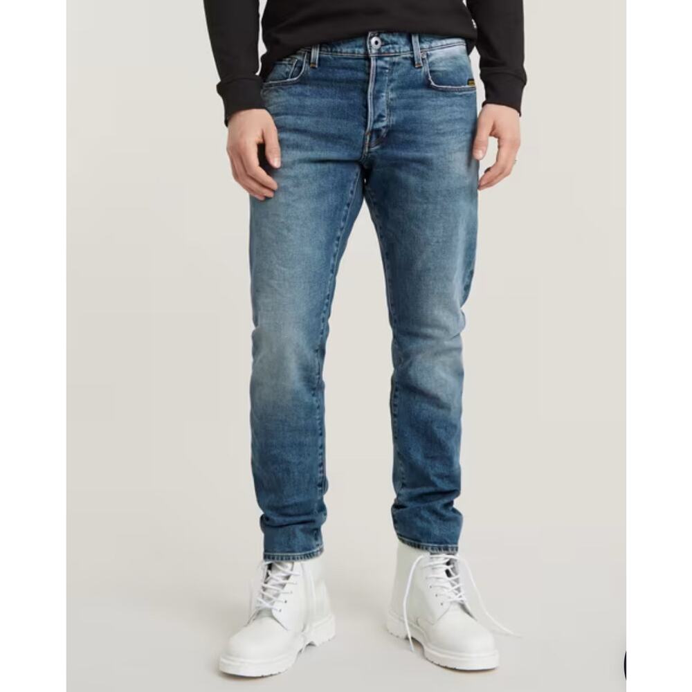 G Star Raw 3301 Tapered Jeans Straight Leg Vintage Wash Mens Size 30x32